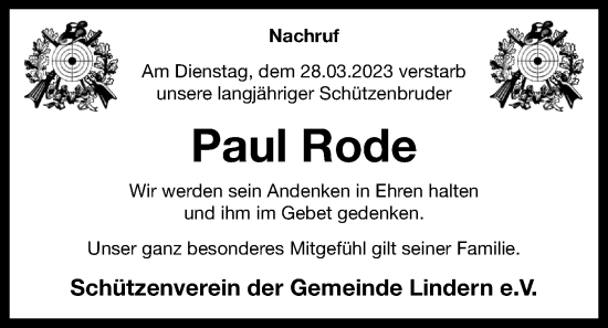 Anzeige von Paul Rode von OM-Medien
