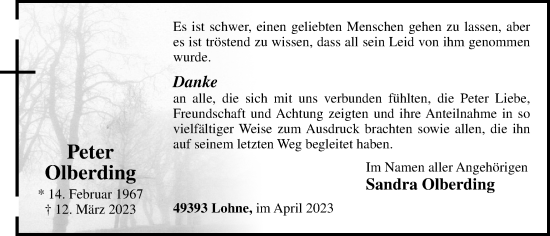 Anzeige von Peter Olberding von OM-Medien