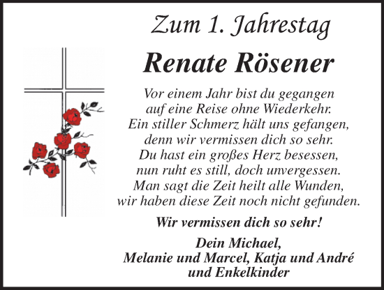 Anzeige von Renate Rösener von OM-Medien