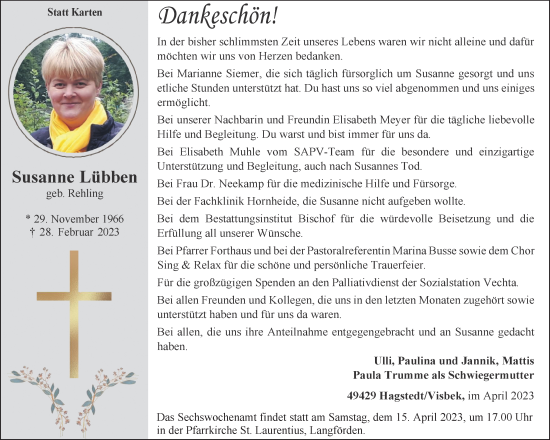 Anzeige von Susanne Lübben von OM-Medien