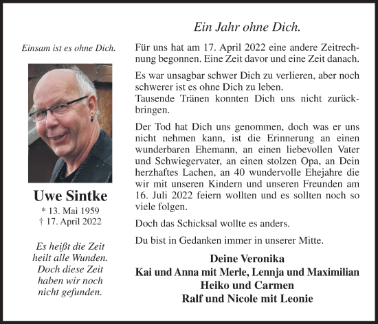 Anzeige von Uwe Sintke von OM-Medien