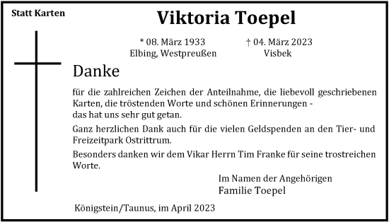 Anzeige von Viktoria Toepel von OM-Medien