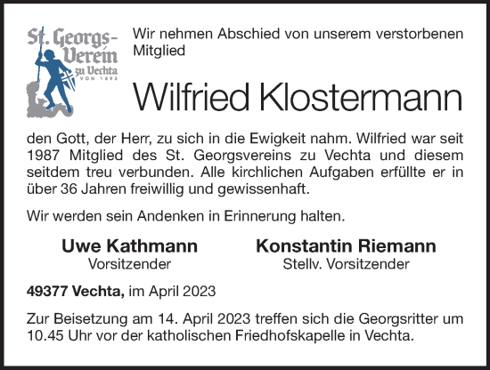 Anzeige von Wilfried Klostermann von OM-Medien