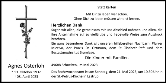 Anzeige von Agnes Osterloh von OM-Medien