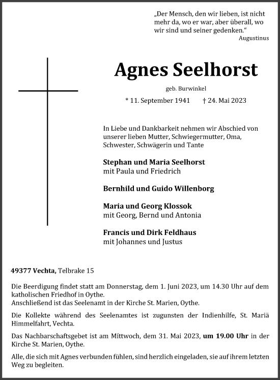 Anzeige von Agnes Seelhorst von OM-Medien