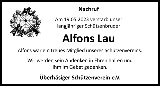 Anzeige von Alfons Lau von OM-Medien