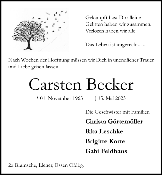 Anzeige von Carsten Becker von OM-Medien