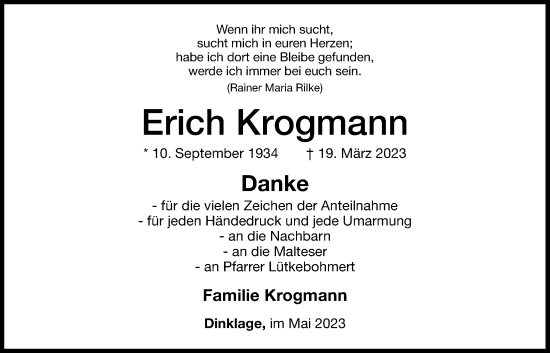 Anzeige von Erich Krogmann von OM-Medien