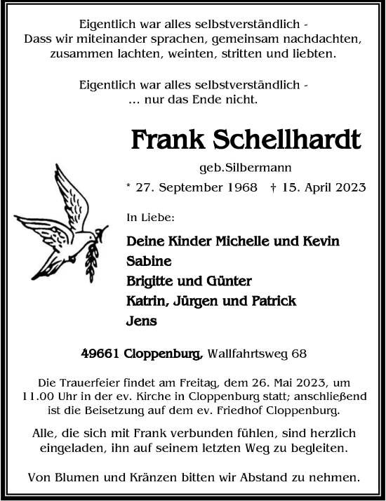 Anzeige von Frank Schellhardt von OM-Medien