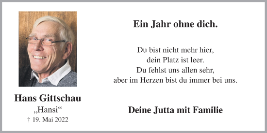 Anzeige von Hans Gittschau von OM-Medien