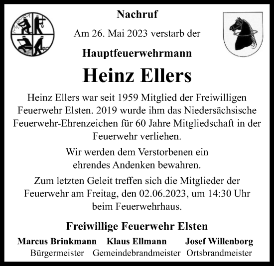 Anzeige von Heinz Ellers von OM-Medien