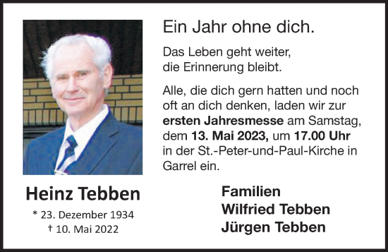 Anzeige von Heinz Tebben von OM-Medien