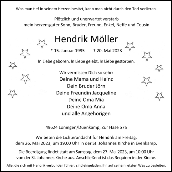 Anzeige von Hendrik Möller von OM-Medien