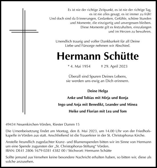 Anzeige von Hermann Schütte von OM-Medien