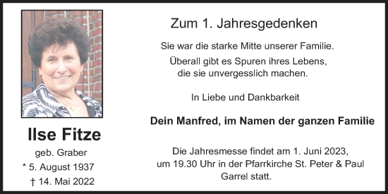 Anzeige von Ilse Fitze von OM-Medien