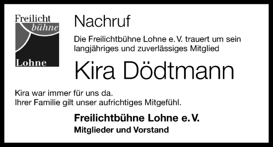 Anzeige von Kira Dödtmann von OM-Medien