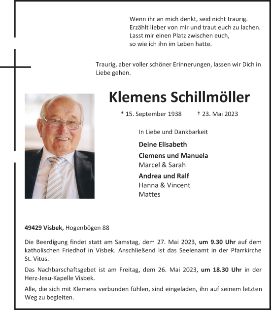 Anzeige von Klemens Schillmöller von OM-Medien