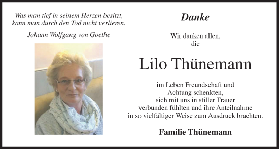 Anzeige von Lilo Thünemann von OM-Medien