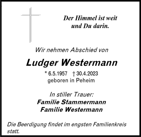 Anzeige von Ludger Westermann von OM-Medien