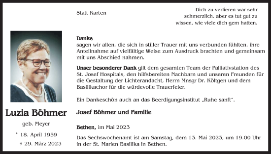Anzeige von Luzia Böhmer von OM-Medien
