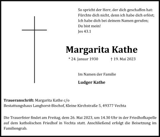Anzeige von Margarita Kathe von OM-Medien