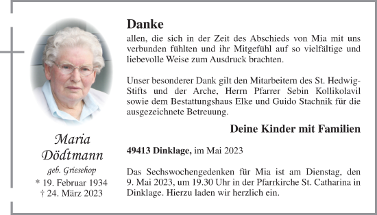 Anzeige von Maria Dödtmann von OM-Medien