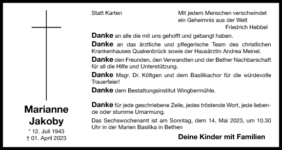 Anzeige von Marianne Jakoby von OM-Medien