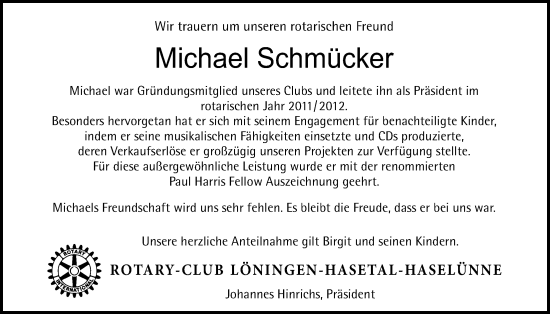 Anzeige von Michael Schmücker von OM-Medien