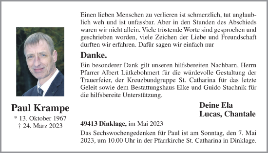 Anzeige von Paul Krampe von OM-Medien