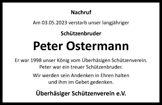 Anzeige von Peter Ostermann von OM-Medien