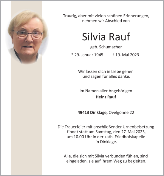 Anzeige von Silvia Rauf von OM-Medien