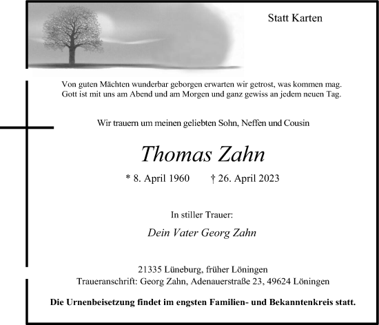 Anzeige von Thomas Zahn von OM-Medien