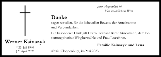 Anzeige von Werner Ksinszky von OM-Medien