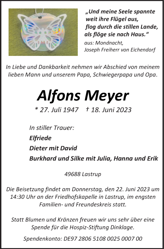 Anzeige von Alfons Meyer von OM-Medien