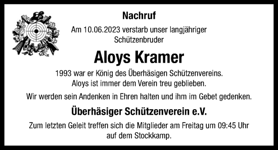 Anzeige von Aloys Kramer von OM-Medien