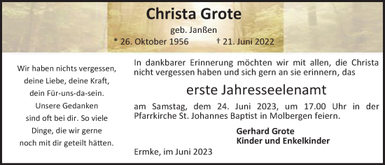 Anzeige von Christa Grote von OM-Medien