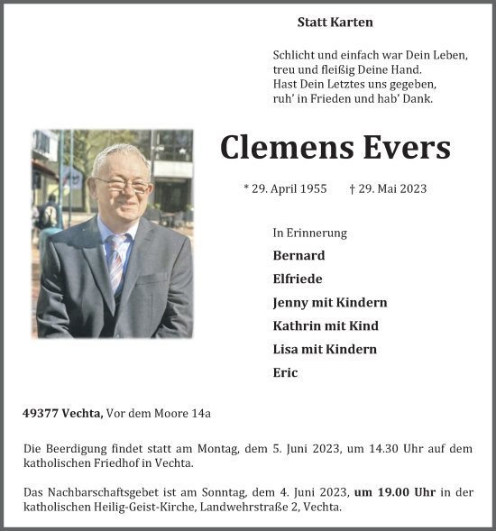 Anzeige von Clemens Evers von OM-Medien