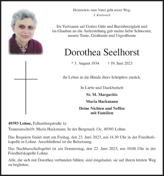 Anzeige von Dorothea Seelhorst von OM-Medien