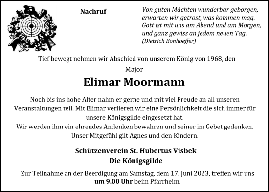 Anzeige von Elimar Moormann von OM-Medien