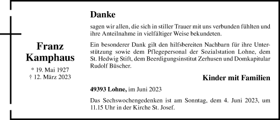 Anzeige von Franz Kamphaus von OM-Medien
