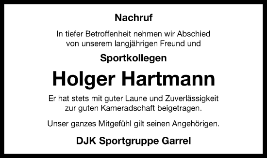Anzeige von Holger Hartmann von OM-Medien