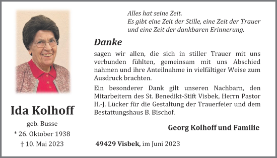 Anzeige von Ida Kohlhoff von OM-Medien