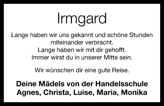 Anzeige von Irmgard Ostermann von OM-Medien