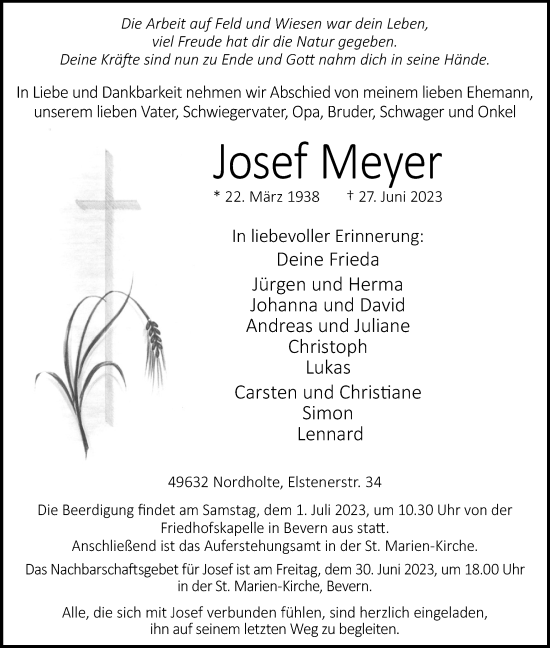 Anzeige von Josef Meyer von OM-Medien