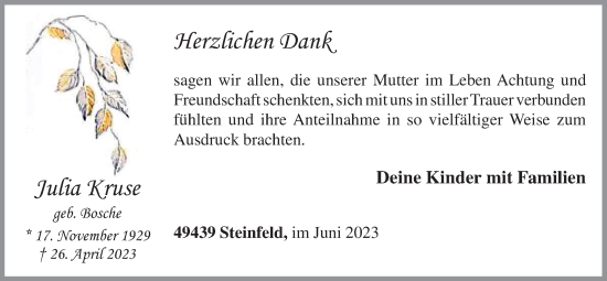 Anzeige von Julia Kruse von OM-Medien