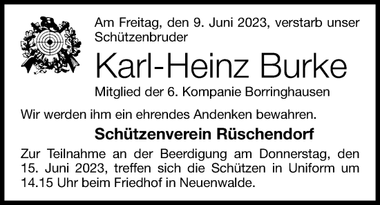 Anzeige von Karl-Heinz Burke von OM-Medien