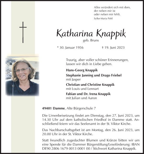 Anzeige von Katharina Knappik von OM-Medien