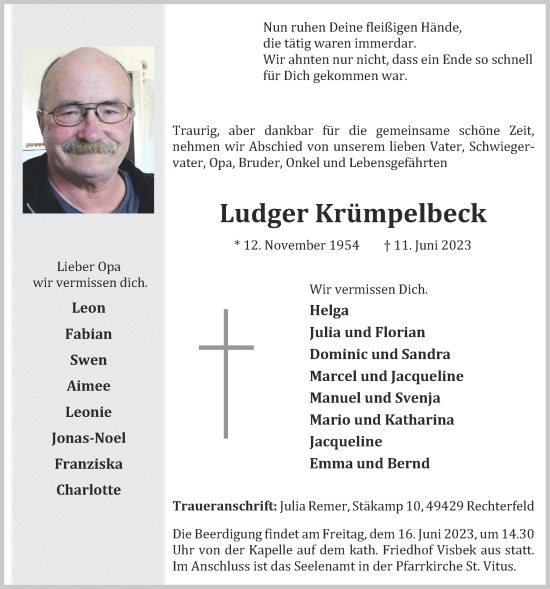 Anzeige von Ludger Krümpelbeck von OM-Medien