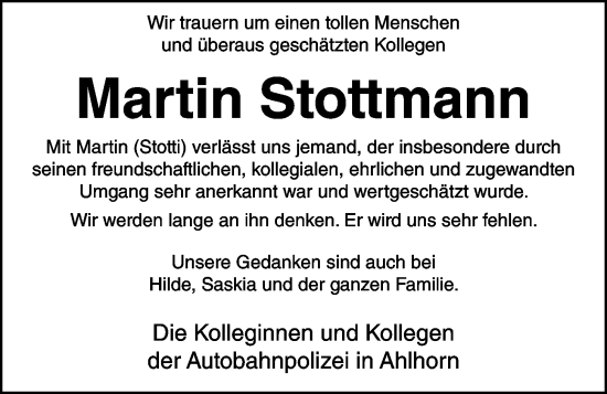Anzeige von Martin Stottmann von OM-Medien