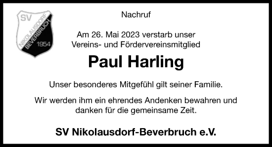 Anzeige von Paul Harling von OM-Medien